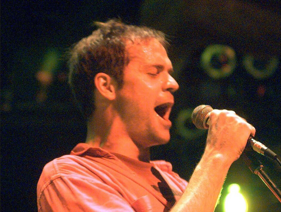 Gord Downie of The Tragically Hip performs at the Saddledome in Calgary, Alberta.